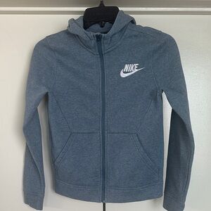 Nike Kids Heather Blue Zip-Up Hoodie